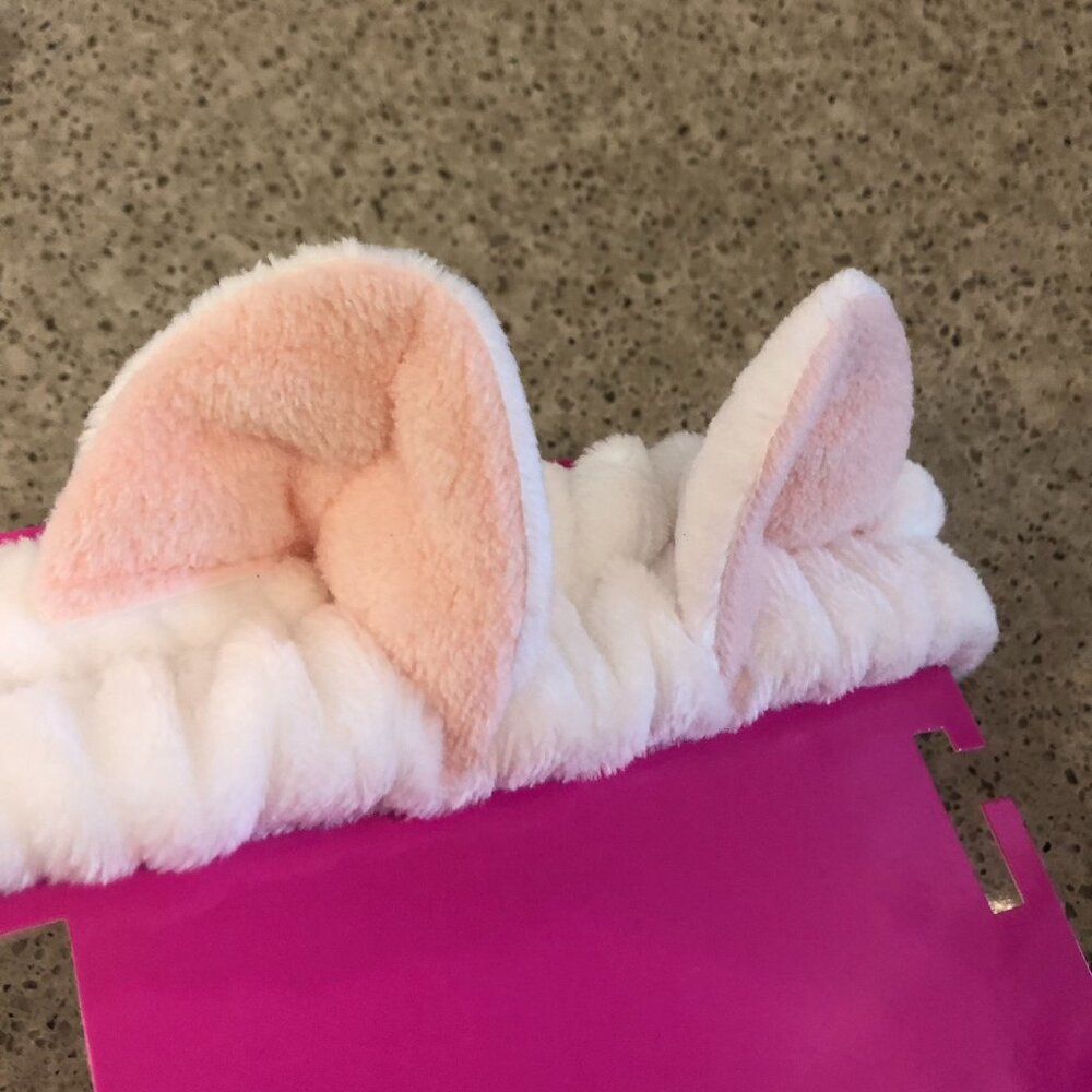 H&M Beauty Hair Band Headband Cute Cat Ear White Spa Facial Skincare Makeup - Picture 3 of 11